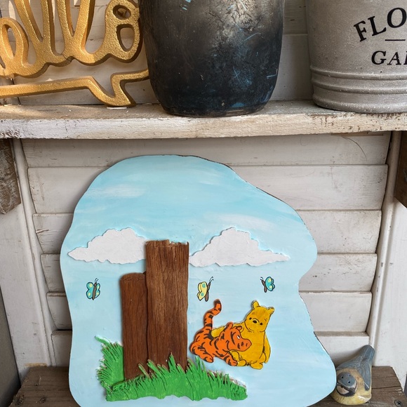 Winnie The Pooh and Tiger 3D Hand Painted Acrylic and Carving on Wood - Picture 6 of 8